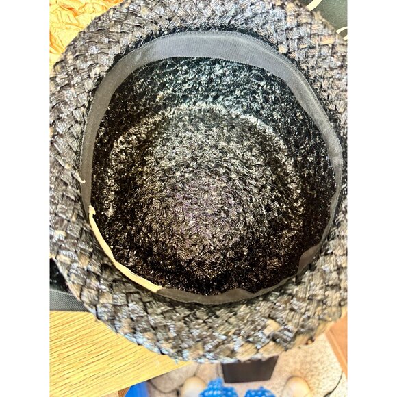 Vintage Gwen Pennington Black Beaded Pillbox Hat w/Bee Hats Box - Picture 6 of 16